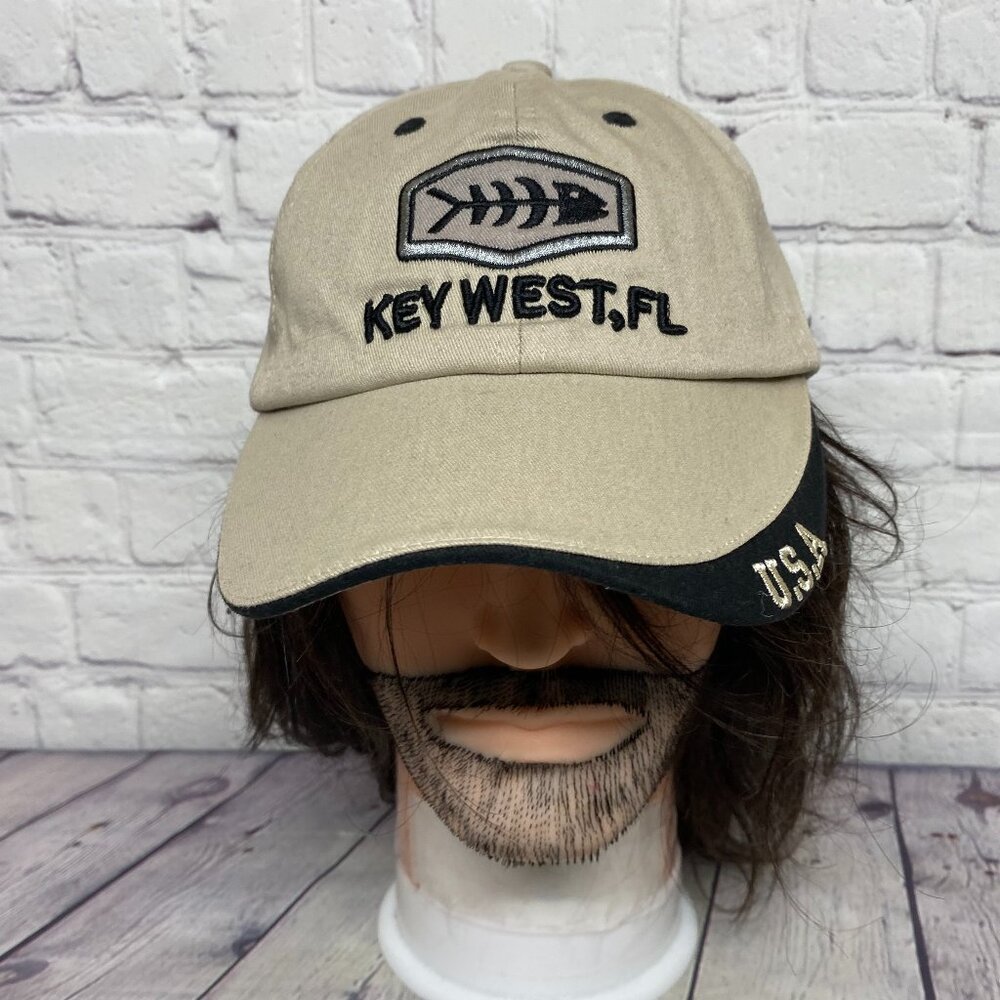 Key West FL Florida Dad Hat Cap Strap Back Light Brown Island Accessories NWT
